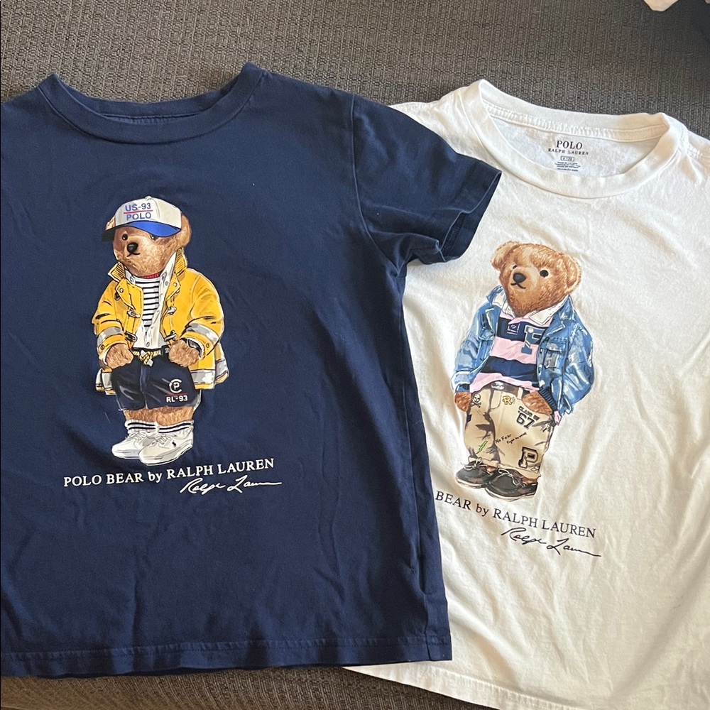 Polo by Ralph Lauren Kids' Bear Graphic Tees - Blue and White